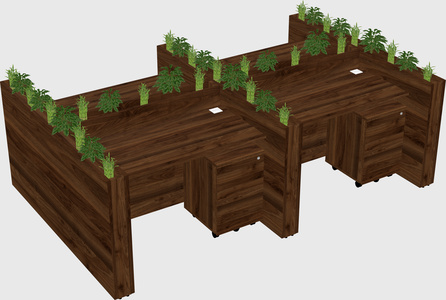 Rectangular shared desk