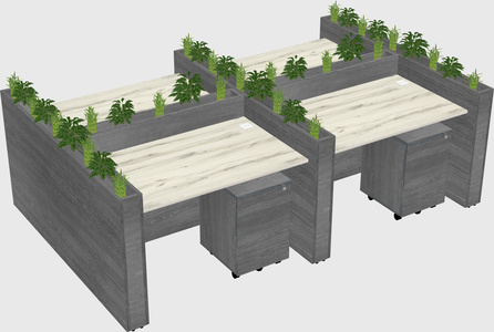 Rectangular shared desk
