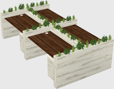Rectangular shared desk