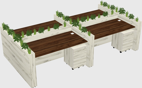 Rectangular shared desk
