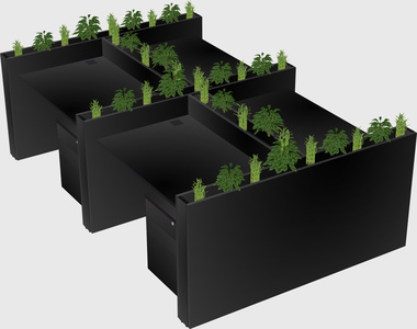 Rectangular shared desk