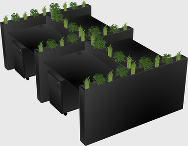 Rectangular shared desk