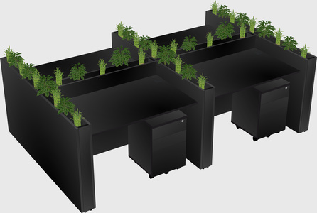 Rectangular shared desk