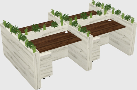 Rectangular shared desk