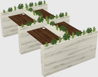 Rectangular shared desk