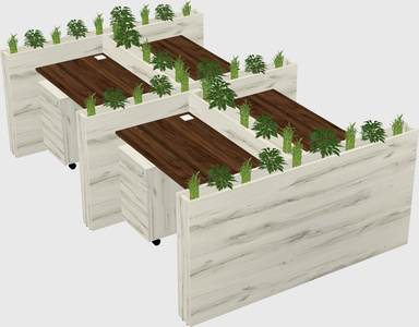 Rectangular shared desk