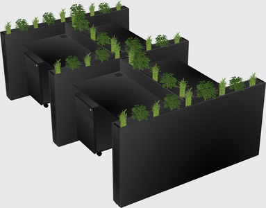 Rectangular shared desk