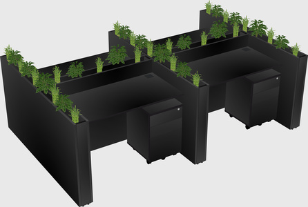 Rectangular shared desk