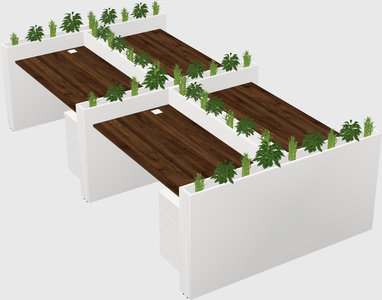 Rectangular shared desk