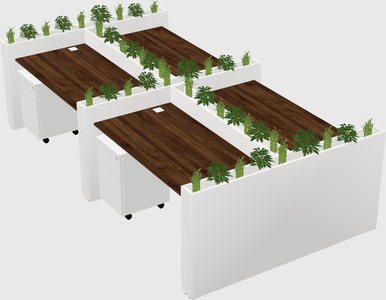 Rectangular shared desk