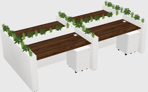 Rectangular shared desk