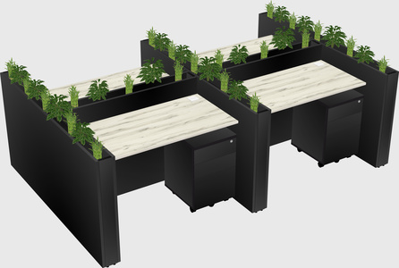 Rectangular shared desk