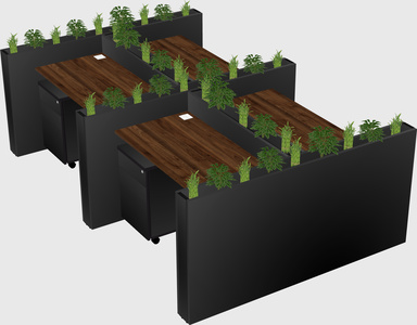 Rectangular shared desk