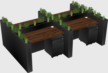 Rectangular shared desk