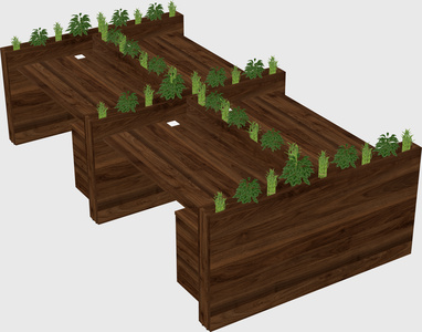 Rectangular shared desk