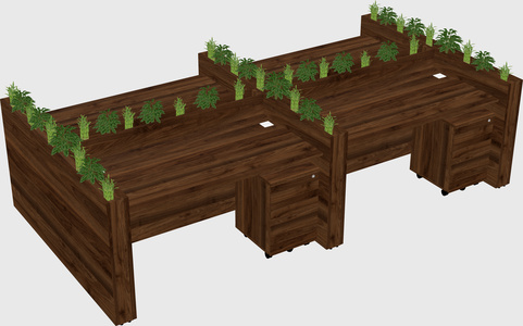 Rectangular shared desk