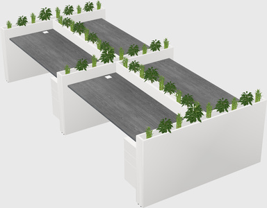 Rectangular shared desk