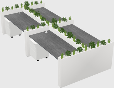 Rectangular shared desk