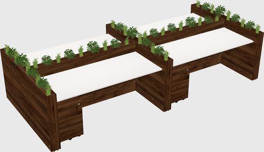 Rectangular shared desk