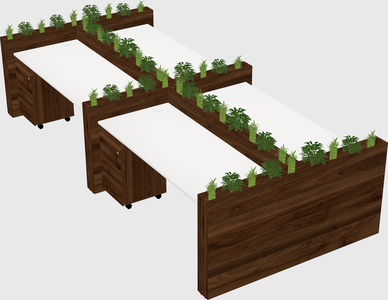 Rectangular shared desk