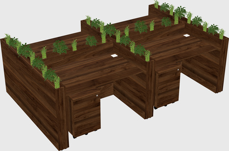 Rectangular shared desk