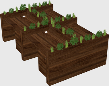Rectangular shared desk