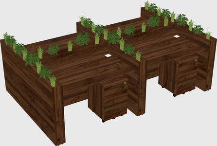 Rectangular shared desk