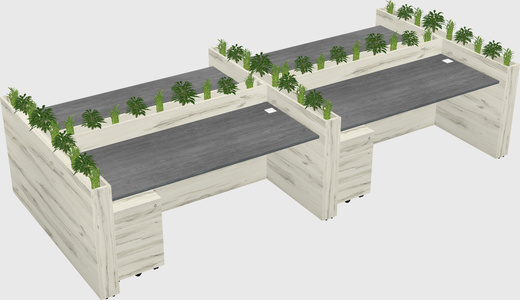 Rectangular shared desk