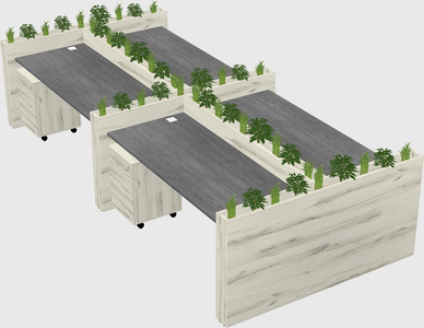 Rectangular shared desk
