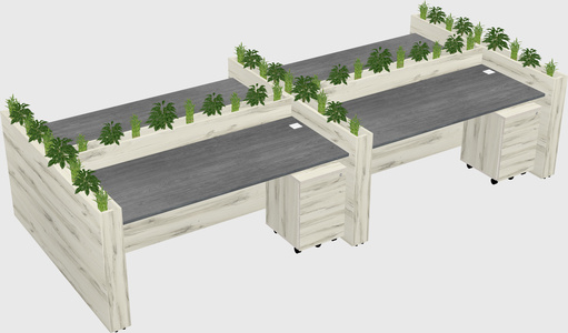 Rectangular shared desk