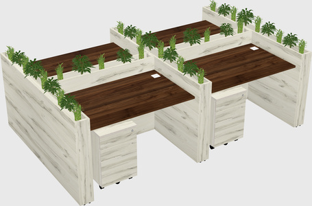 Rectangular shared desk