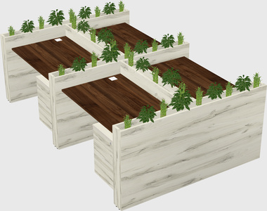 Rectangular shared desk