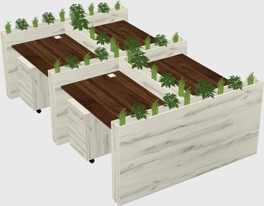 Rectangular shared desk