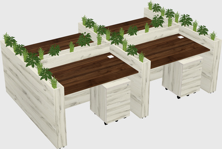 Rectangular shared desk