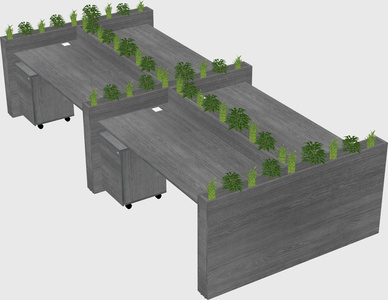 Rectangular shared desk