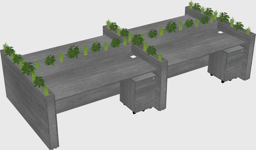 Rectangular shared desk