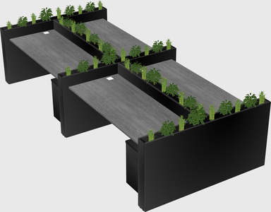 Rectangular shared desk