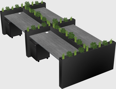 Rectangular shared desk