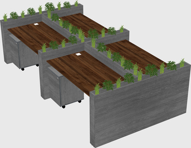Rectangular shared desk