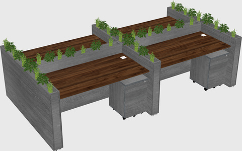 Rectangular shared desk
