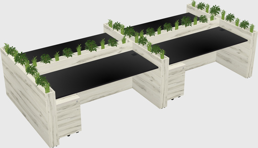 Rectangular shared desk