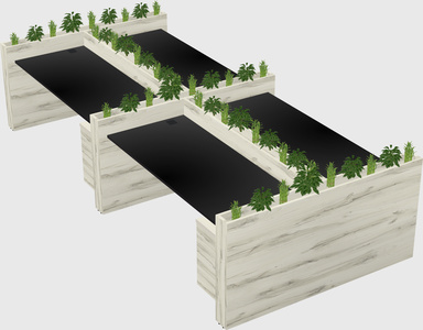 Rectangular shared desk