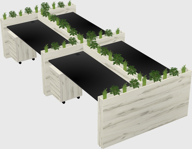 Rectangular shared desk