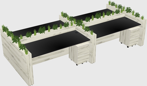 Rectangular shared desk