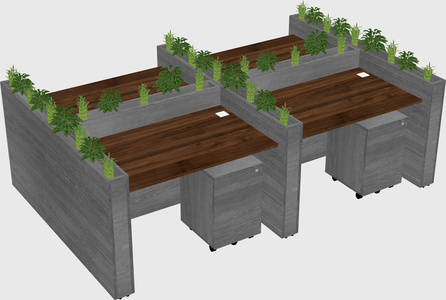 Rectangular shared desk