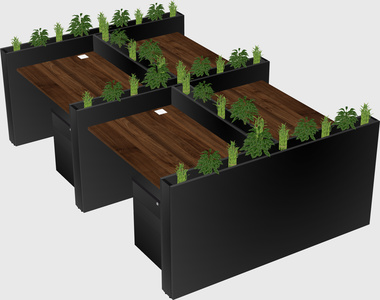 Rectangular shared desk
