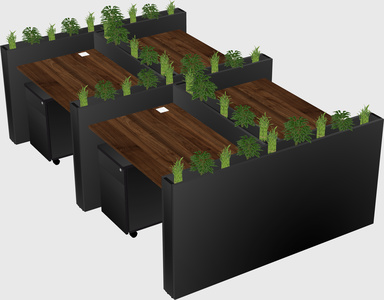 Rectangular shared desk