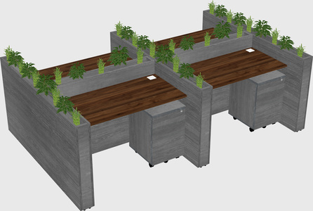 Rectangular shared desk