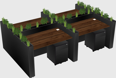 Rectangular shared desk