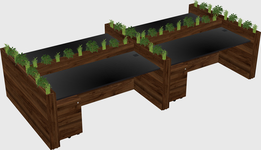 Rectangular shared desk